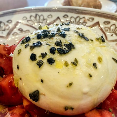 Burrata con tomate